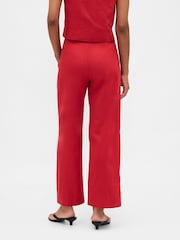 Gap Red Linen Blend Relaxed Straight Trousers - Image 2 of 4