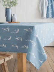 Catherine Lansfield Blue Salcombe Boats Cotton Dining Table Cloth - Image 2 of 2