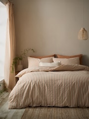 Pineapple Elephant Clay Cotton Rich Woven Stripe Duvet Cover Set - Image 1 of 5