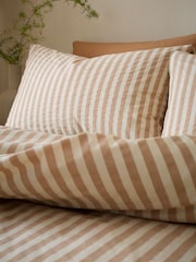 Pineapple Elephant Clay Cotton Rich Woven Stripe Duvet Cover Set - Image 3 of 5