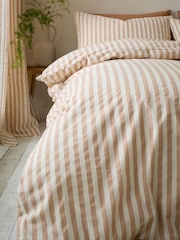 Pineapple Elephant Clay Cotton Rich Woven Stripe Duvet Cover Set - Image 4 of 5