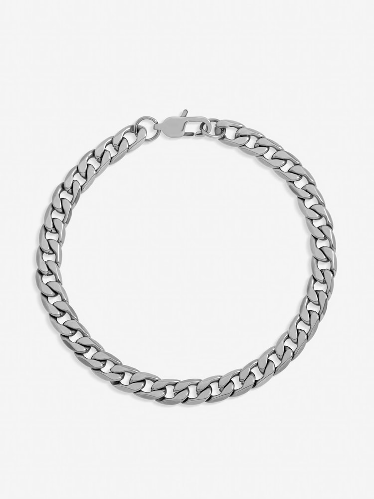 Inicio Silver Tone Steel Waterproof Curb Chain Bracelet - Image 1 of 3 Inicio Silver Tone Steel Waterproof Curb Chain Bracelet - Image 1 of 3