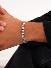 Inicio Silver Tone Steel Waterproof Curb Chain Bracelet - Image 2 of 3
