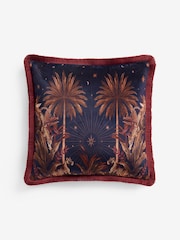 Orange/Red 50 X 50cm Leopard Fringe Cushion - Image 3 of 4