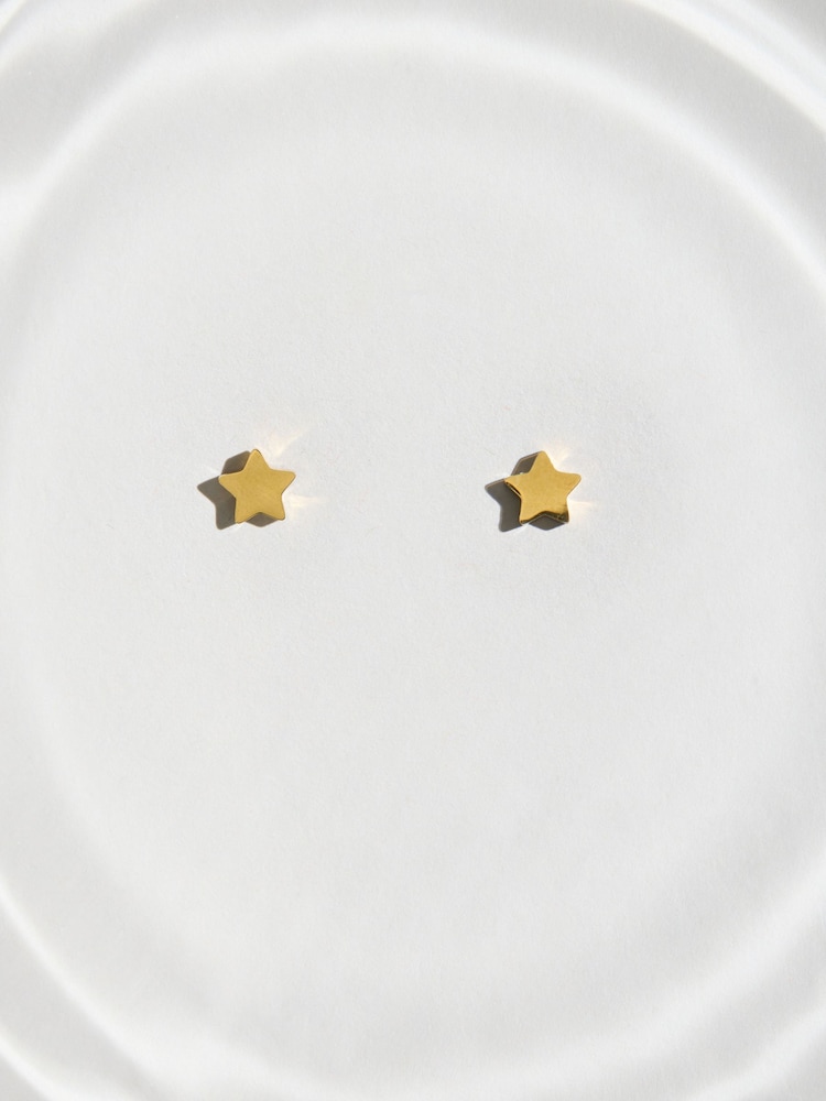 Guldfarvet tone. - Stainless Steel Waterproof Star Stud Earrings - Billede 1 af 3 Guldfarvet tone. - Stainless Steel Waterproof Star Stud Earrings - Billede 1 af 3