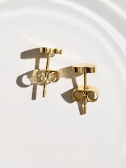 Gold Tone Stainless Steel Waterproof Heart Stud Earrings - Image 3 of 3