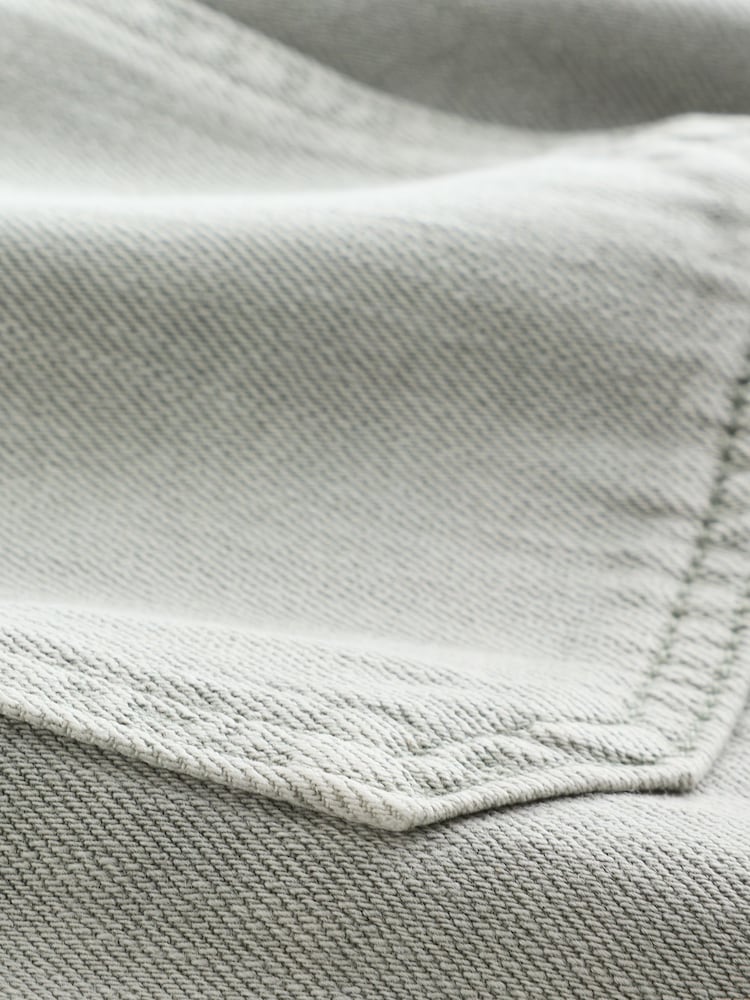 Sage Green Lightweight Denim Patch Pocket Shorts - Image 2 of 4