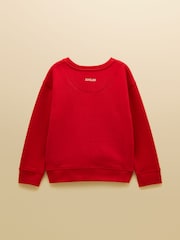 Joules Kids' Sundaze Red Santa Slogan Crew Neck Sweatshirt - Image 2 of 5