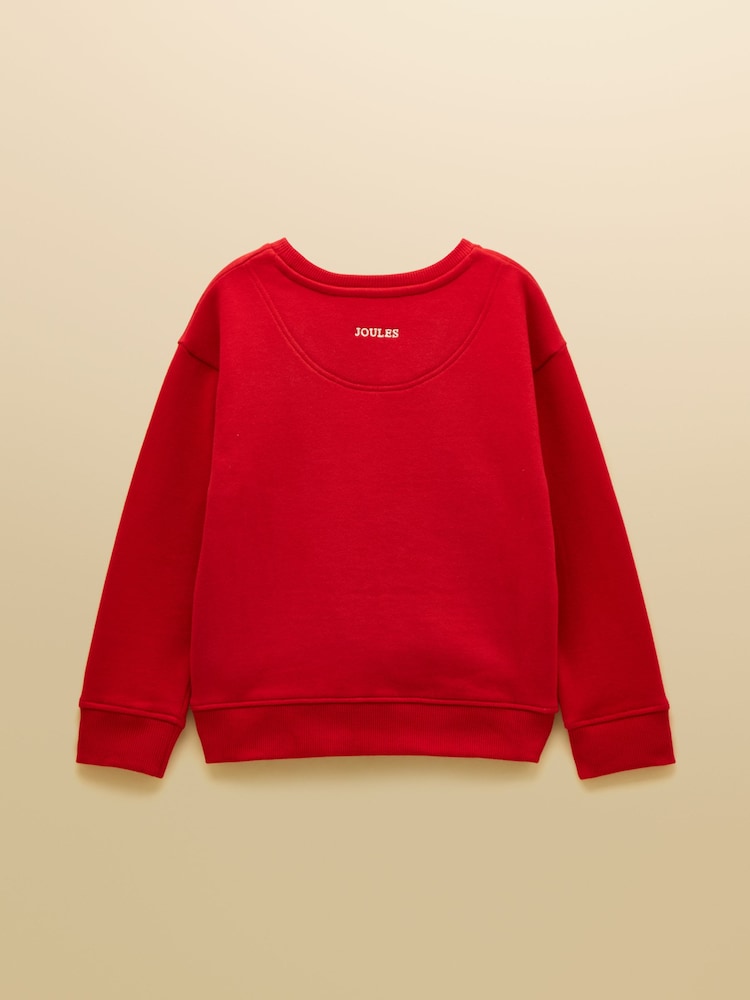 Joules Kids' Sundaze Red Santa Slogan Crew Neck Sweatshirt - Image 2 of 5