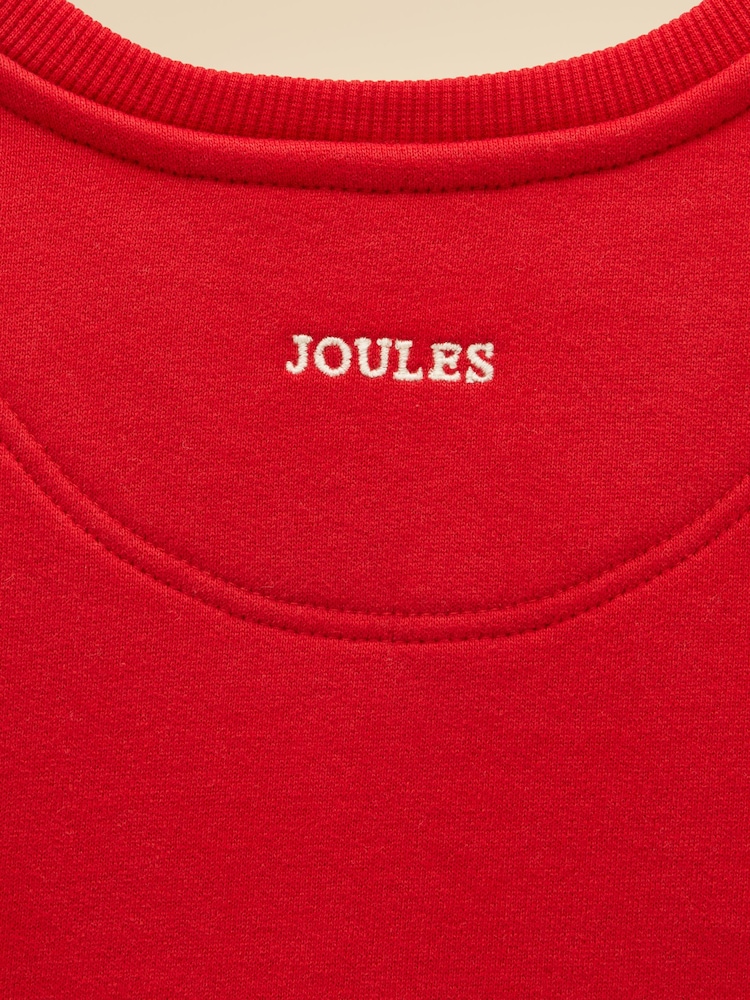 Joules Kids' Sundaze Red Santa Slogan Crew Neck Sweatshirt - Image 5 of 5