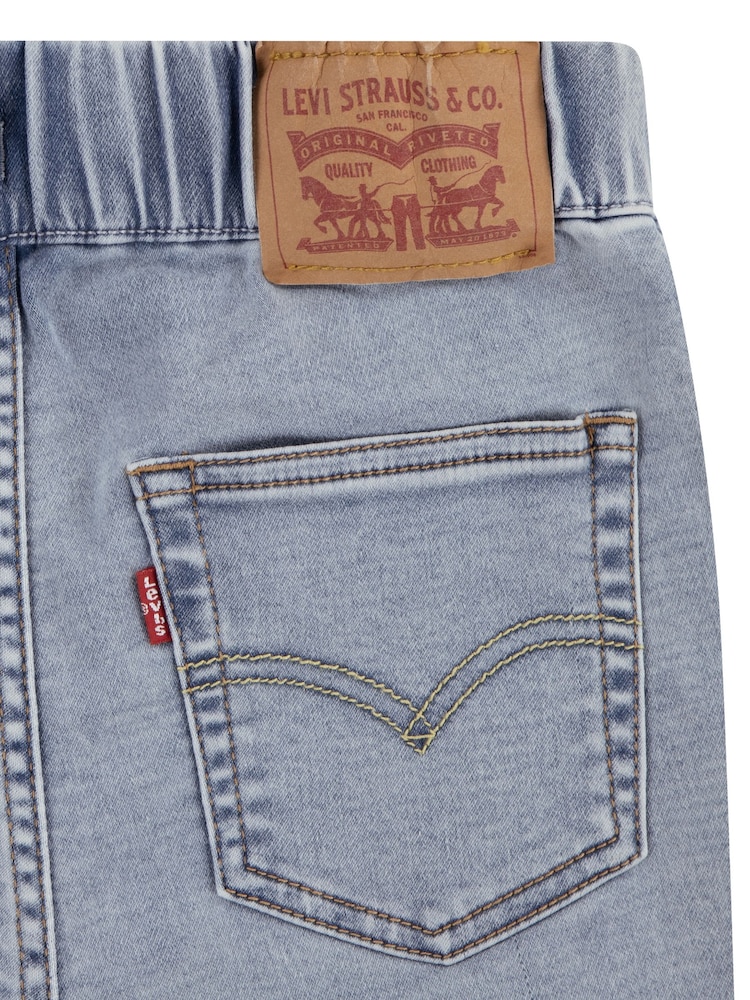 Levi's Blue Skinny Fit Pull On Dobby Shorts - Image 4 of 4