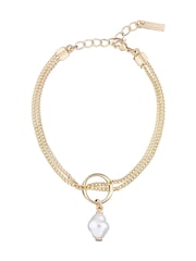 Karen Millen Silver Tone Modern Pearl Bracelet - Image 3 of 5