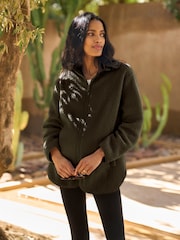 Seraphine Khaki Green Borg Maternity & Baby-Wearing 3-in-1 Fleece Jacket - Image 6 of 6
