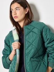 Apricot Green Reversible Check Fleece Quilted Jacket - Image 7 of 8