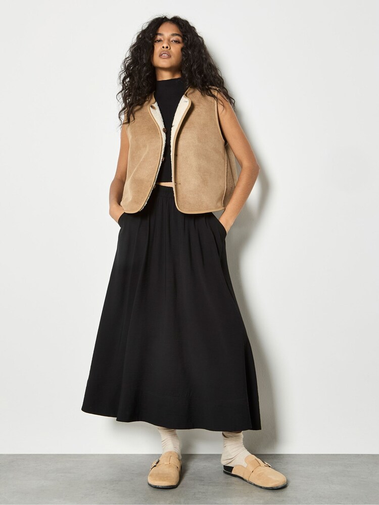 Apricot Black A-Line Midaxi Skirt - Image 1 of 4 Apricot Black A-Line Midaxi Skirt - Image 1 of 4