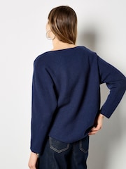 Apricot Blue Colourful Stitched Heart Jumper - Image 5 of 7