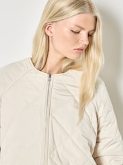 Apricot Natural Reversible Check Fleece Quilted Jacket - Image 2 of 6