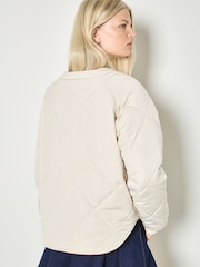 Apricot Natural Reversible Check Fleece Quilted Jacket - Image 3 of 6