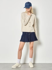 Apricot Natural Cable Knit Button-Down Cardigan - Image 1 of 4