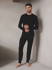Black Thermal Long Sleeve Top and Leggings Set - Image 2 of 5