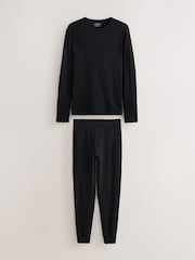 Black Thermal Long Sleeve Top and Leggings Set - Image 6 of 10