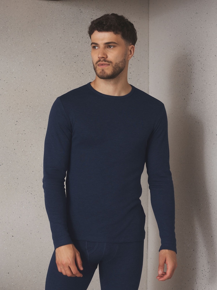 Navy Thermal Long Sleeve Top and Leggings Set - Image 2 of 11 Navy Thermal Long Sleeve Top and Leggings Set - Image 2 of 11