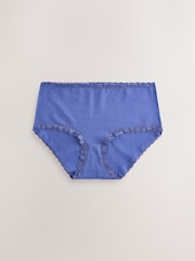 Navy Stripe Midi Cotton and Lace Knickers 4 Pack - Image 8 of 11