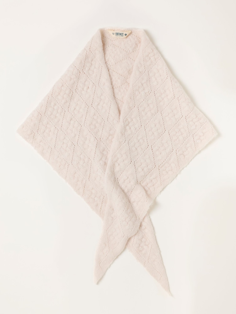 FatFace Ivory Pointelle Triangle Scarf - Image 1 of 3