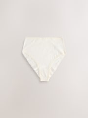 Navy Stripe High Waist High Leg Cotton and Lace Knickers 4 Pack - Image 8 of 11