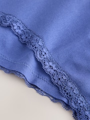 Navy Stripe High Waist High Leg Cotton and Lace Knickers 4 Pack - Image 9 of 11