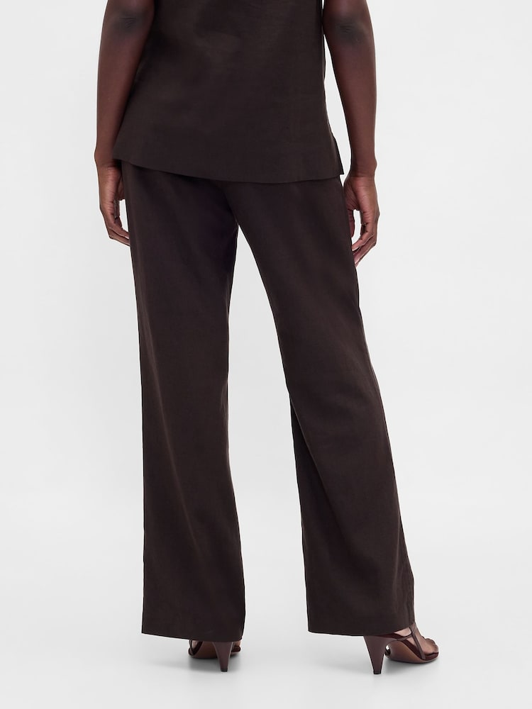 Maro - Gap Low Rise Linen-Blend Flare Trousers - Imaginea 2 din 4
