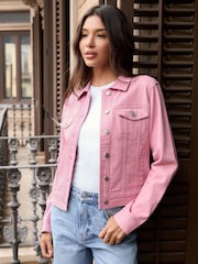 Threadbare Pink Classic Denim Jacket - Image 1 of 5