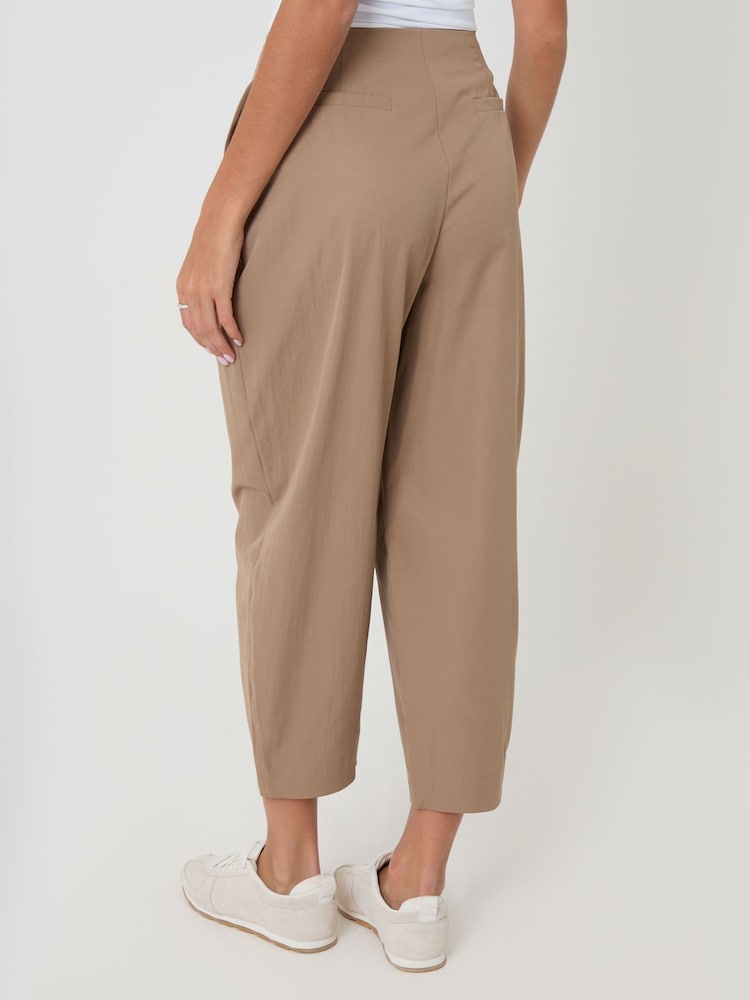 Braun - Threadbare Princess Seam Barrel Leg Trousers - Bild 2 von 4