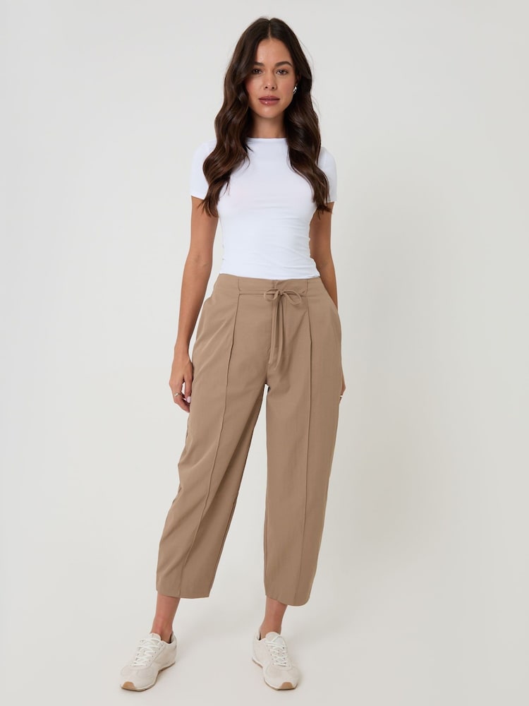 Braun - Threadbare Princess Seam Barrel Leg Trousers - Bild 4 von 4