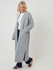 Threadbare Grey Dropped Shoulder Knitted Coatigan - Image 1 of 4