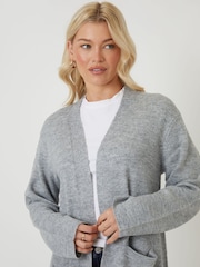 Threadbare Grey Dropped Shoulder Knitted Coatigan - Image 2 of 4