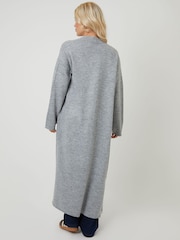 Threadbare Grey Dropped Shoulder Knitted Coatigan - Image 4 of 4