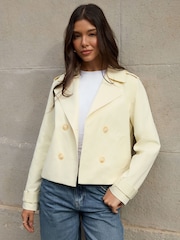 黄色 - Threadbare 双排扣 九分裤 Trench 夹克 - 5的图像1｝