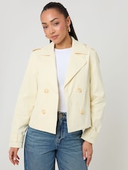 黄色 - Threadbare 双排扣 九分裤 Trench 夹克 - 5的图像2｝