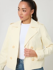 黄色 - Threadbare 双排扣 九分裤 Trench 夹克 - 5的图像4｝