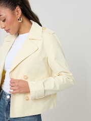 黄色 - Threadbare 双排扣 九分裤 Trench 夹克 - 5的图像5｝