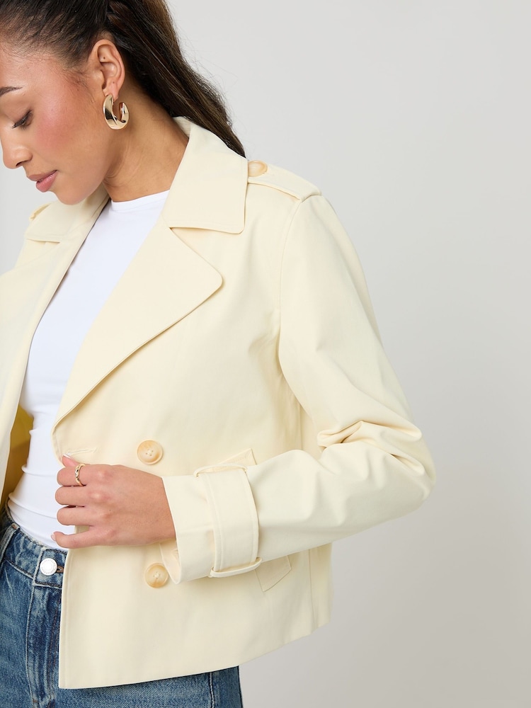 黄色 - Threadbare 双排扣 九分裤 Trench 夹克 - 5的图像5｝