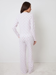 Threadbare Valentines Cherry Print Lettuce Hem Pyjamas Set - תמונה 3 מתוך 5