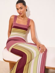 Lipsy Stripe Maxi Knitted Dress - Imagen 3 de 5