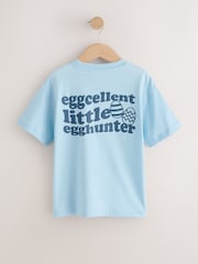 Blue Short Sleeve Easter Graphic T-Shirt (3mths-7yrs) - Image 2 of 4