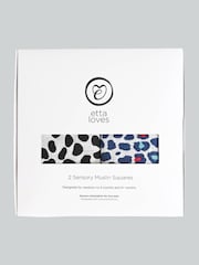 Etta Loves 2 Pack Black Leopard Print Sensory Muslin Squares - Image 4 of 5