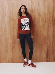 Red Active Cotton Ski Graphic Long Sleeve T-Shirt - Image 2 of 5