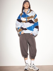 Blue Mountain Print Active Borg Zip Neck Fleece - Image 2 of 7