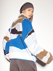 Blue Mountain Print Active Borg Zip Neck Fleece - Image 5 of 7