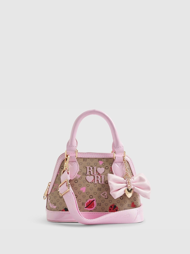 River Island Brown Lips Monogram Kelly Bag - Image 1 of 5